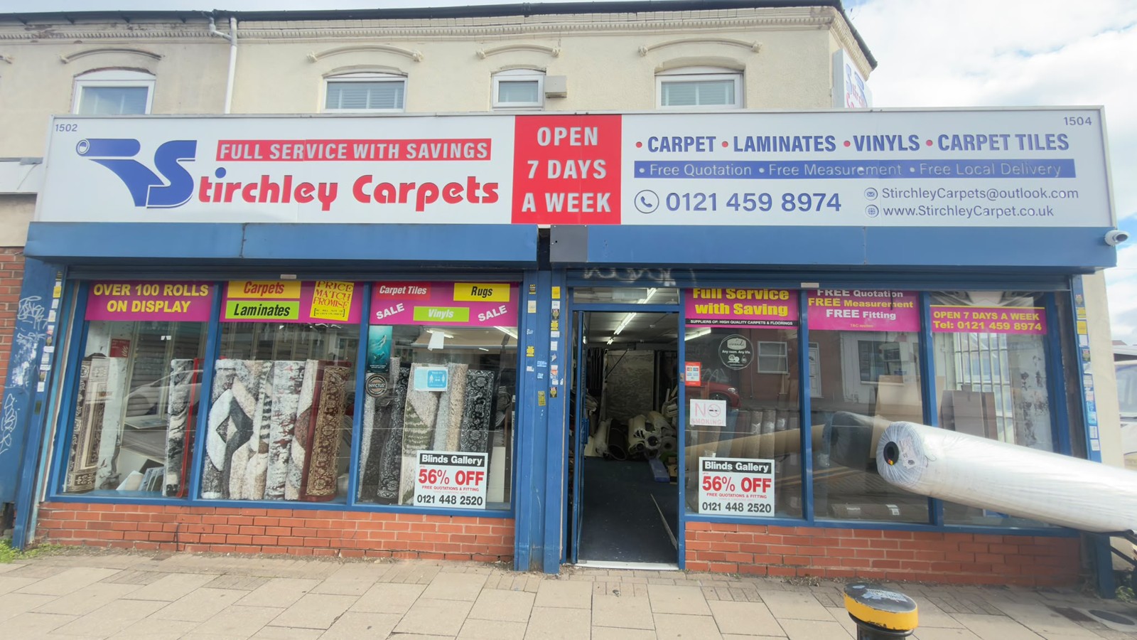 The Stirchley Carpets shop on Pershore Road